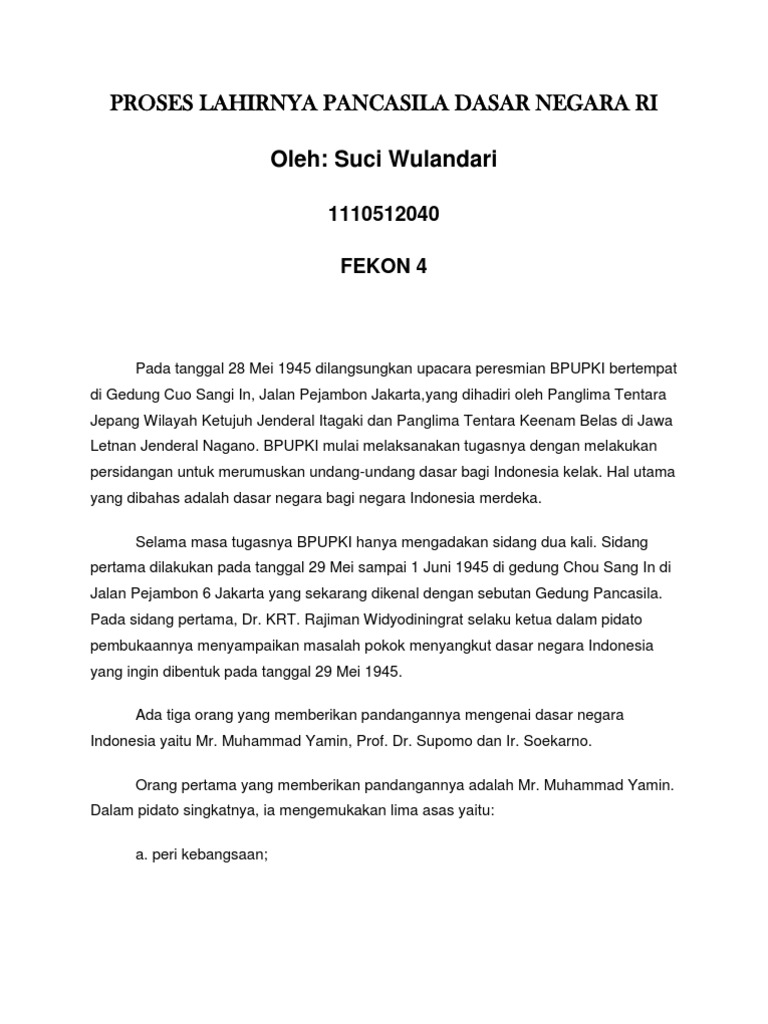 Pada Tanggal 28 Mei 1945 Dilangsungkan Upacara Peresmian Bpupki Bertempat Di Gedung Cuo Sangi In Pdf