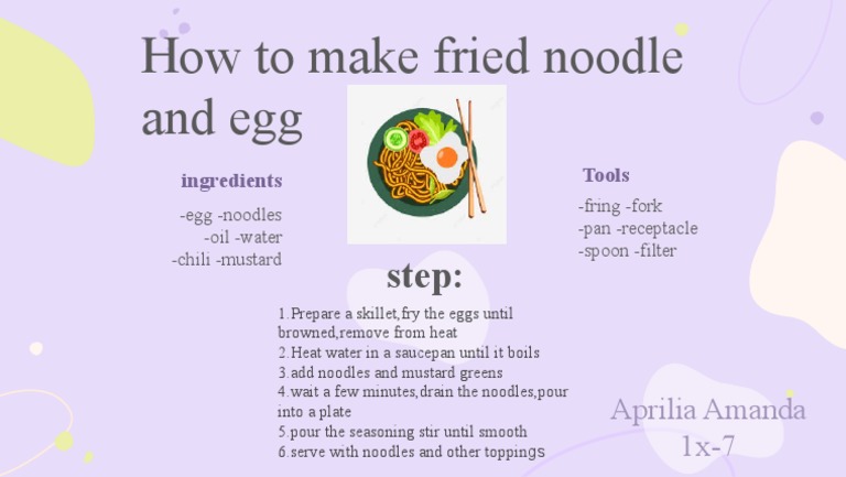 Fried Noodles with Egg Recipe | PDF