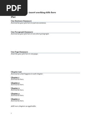 Novel Outline Template