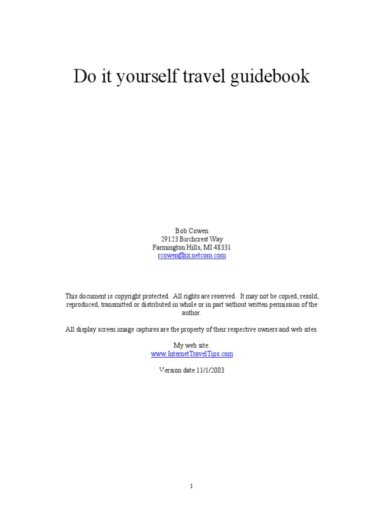 DIY Travel Guidebook PDF