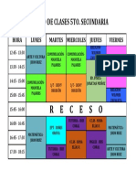 R E C E S O: Horario de Clases 5to. Secundaria