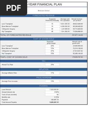 5 Year Financial Plan