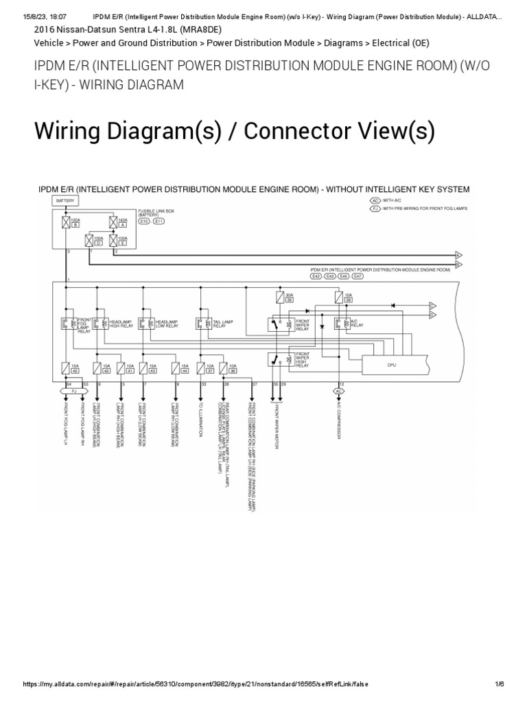 IPDM E R (Intelligent Power Distribution Module Engine Room) (W o IKey) Wiring Diagram