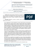Developmental Approach To The Formation of Antimonopoly Policy in The Digital Economy