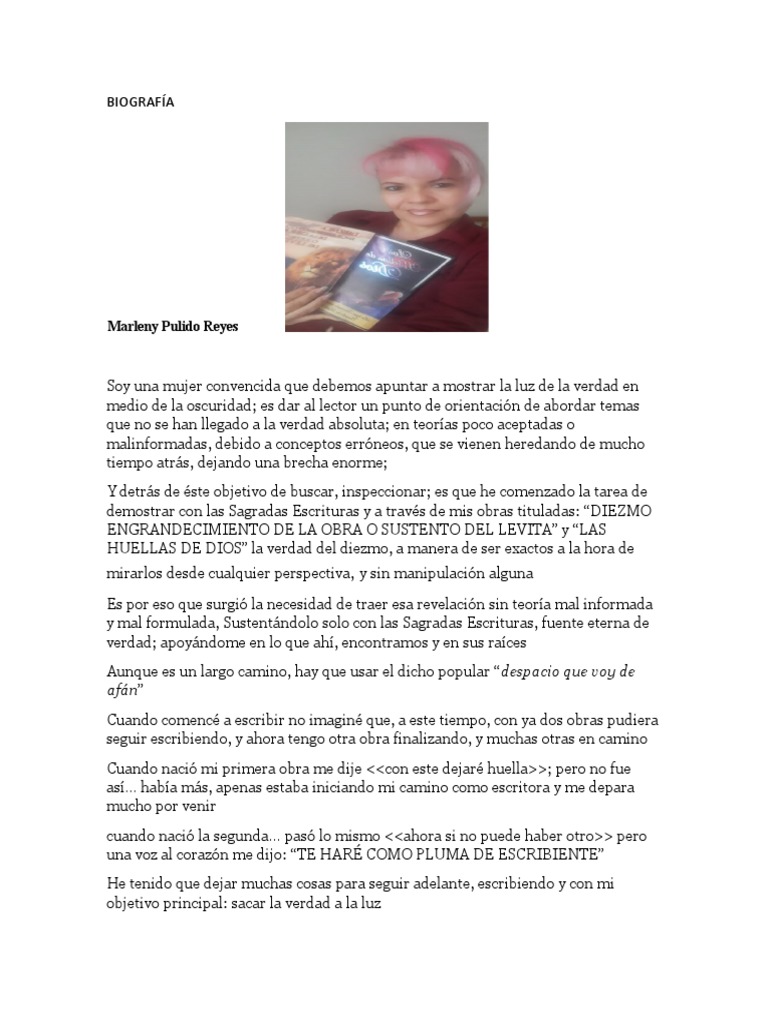 Biografía de Marleny PDF Verdad Escritores