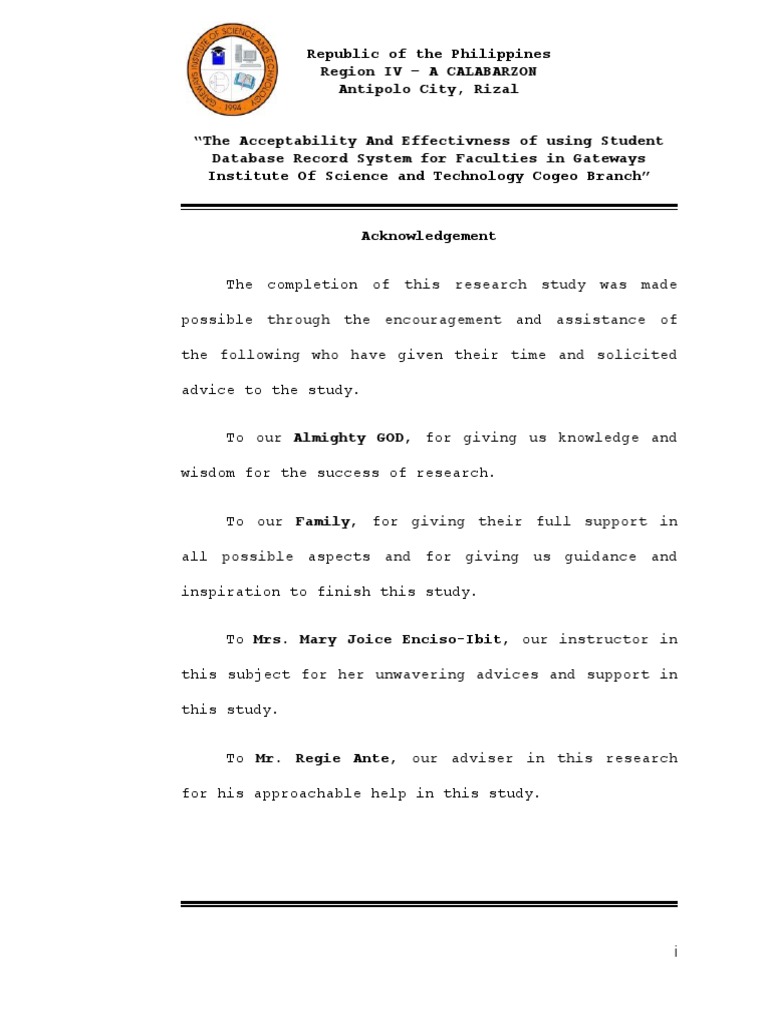 Acknowledgement Abstract PDF