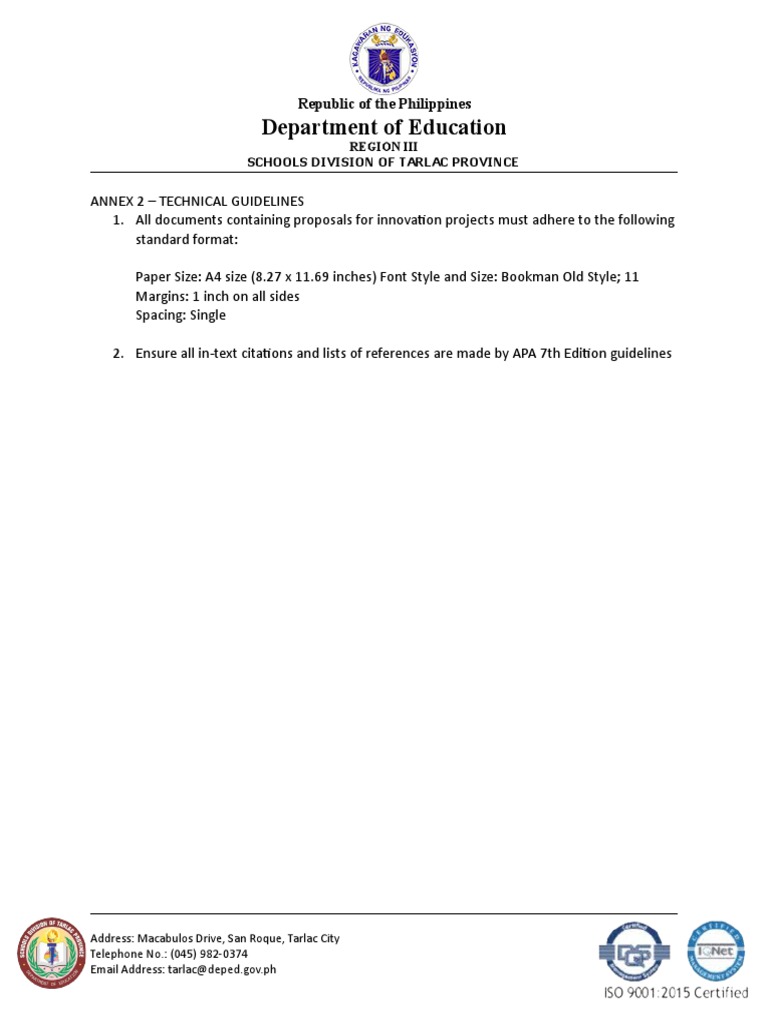 DepEd Innovation Project Proposal Guide | PDF
