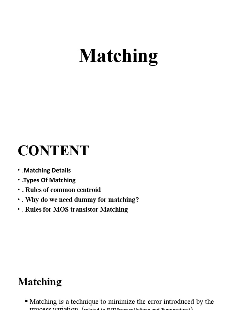 Matching PDF
