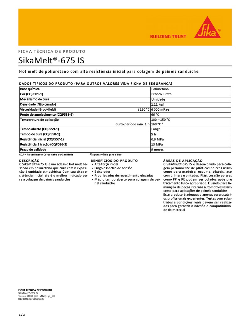 TDS Sikamelt-675-Is | PDF