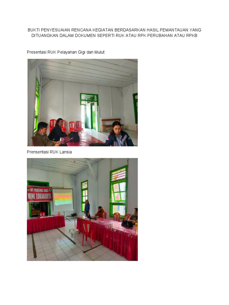 Bukti Penyesuaian Rencana Kegiatan Berdasarkan Hasil Pemantauan Yang