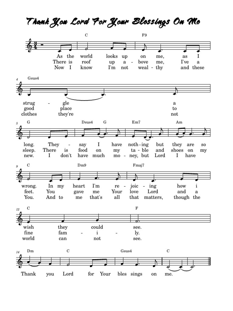 Thank You Lord For Your Blessings On Me PDF