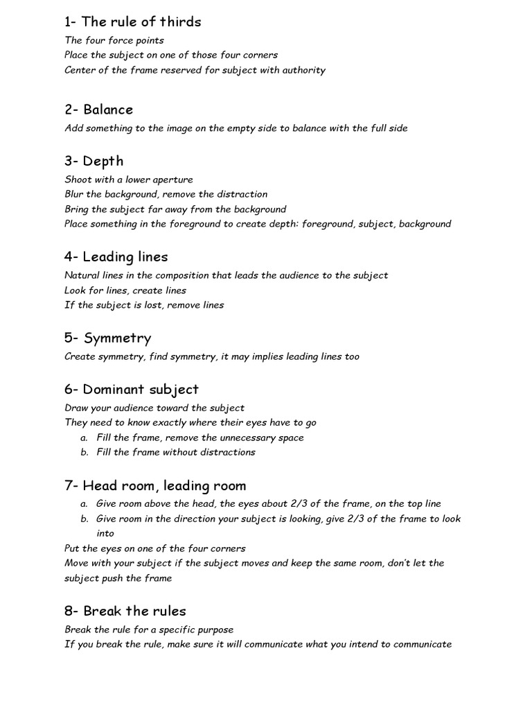 Photography Composition Techniques | PDF | Language Arts & Discipline