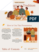 Beige Orange and Burgundy Illustrated Thanksgiving Traditions