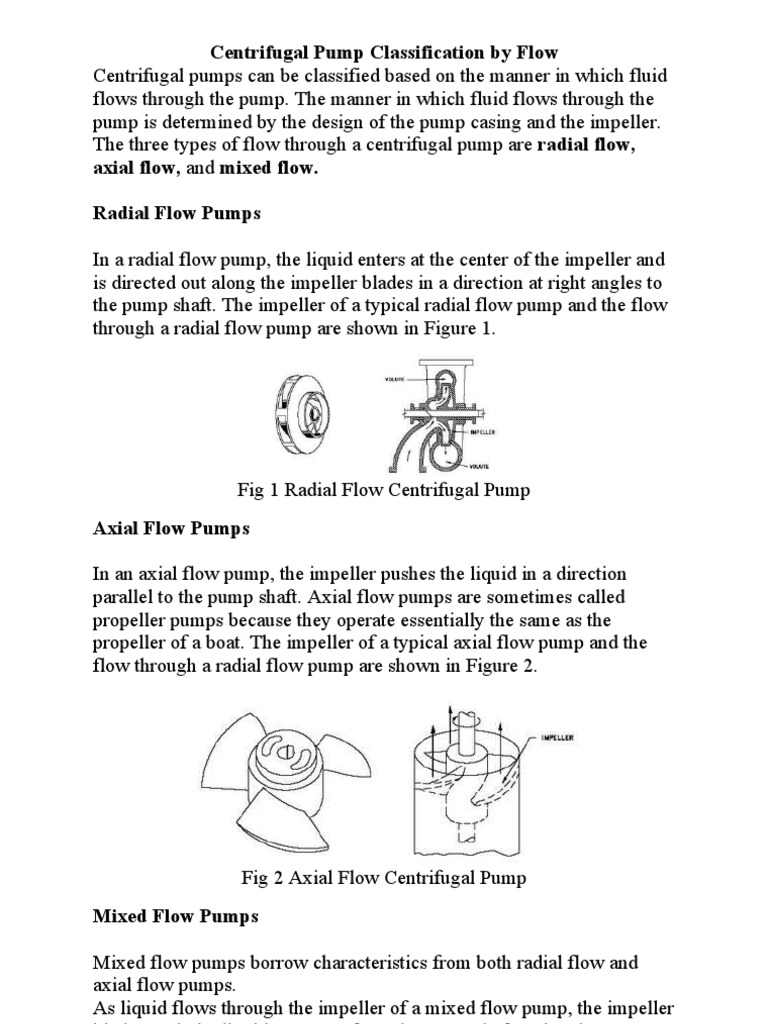 Centrifugal Pump Classification by Flow PDF Pump Energy Technology