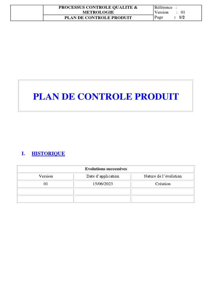 Plan de Contrôle Qualité Hestim | PDF