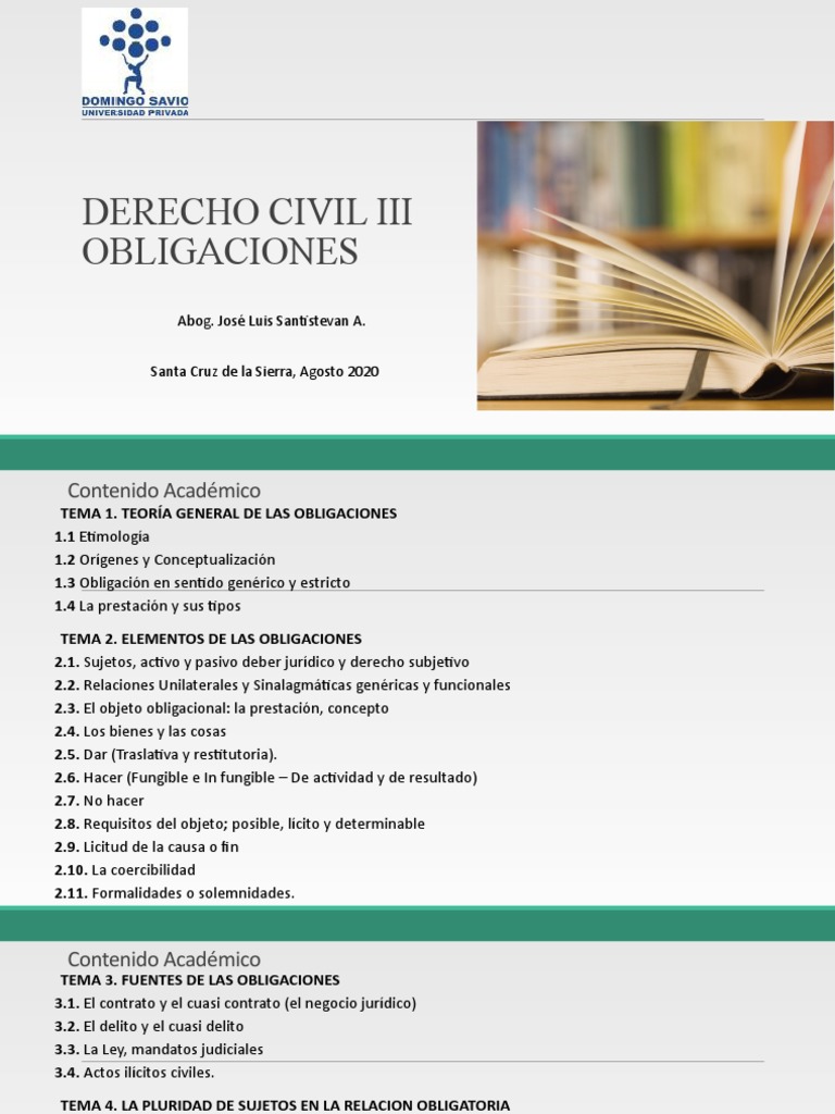 Derecho Civil III - Obligaciones - Tema 1 - 3 | PDF | Pagos | Derecho ...