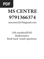 Namma Kalvi 12th Maths Book Back 1 Mark Questions em 216251