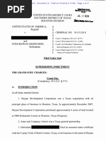 Indictment #1 - Syed Rizwan Mohiuddin Federal Indictment On Wire Fraud Charge