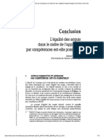 Conclusion L'égalité des acquis dans le cadre de l'approche par compétences est-elle possible