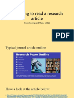 #2 - Preparing To Read A Research Article and Writing Summaries From Multiple Sources
