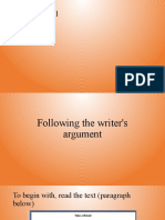 #1 - Following The Writer's Argument and Writing Summary