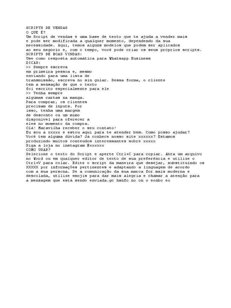 Scripts de Vendas para WhatsApp | PDF