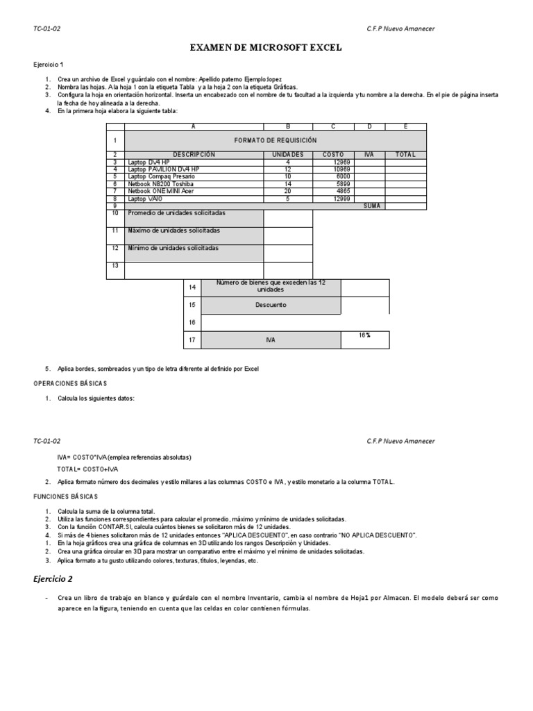 100 Ejercicios Resueltos de Excel | PDF | Microsoft Excel | Informática
