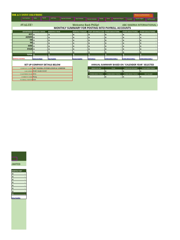 Monthly Payroll Ledger Template | PDF