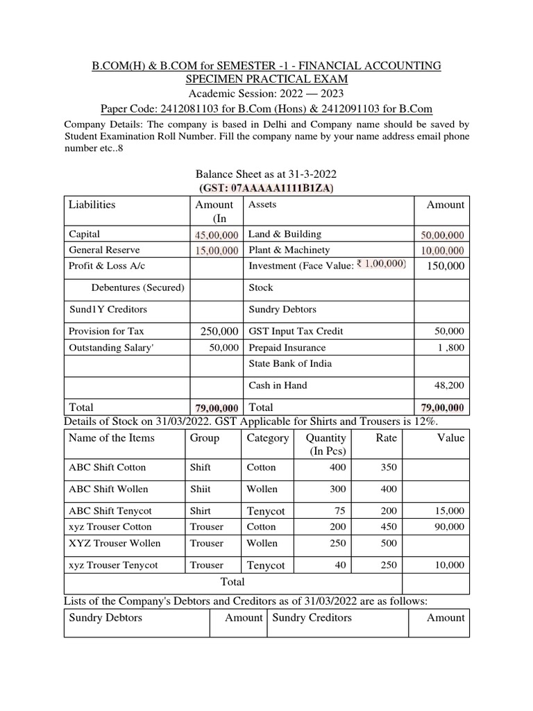Tally GST Practical Exam Guide | PDF | Finance & Money Management
