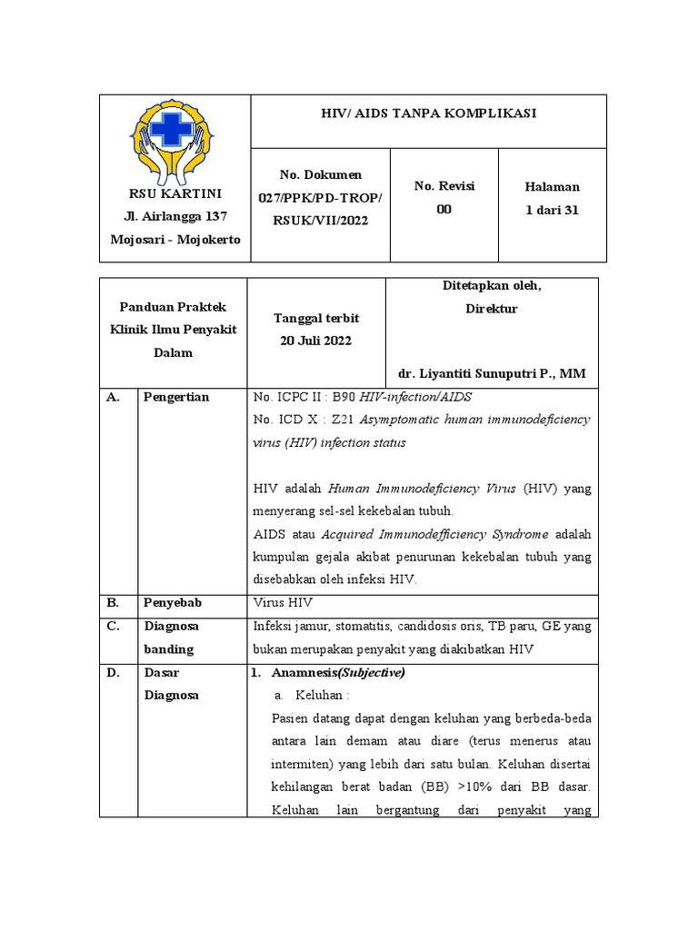 HIV AIDS Tanpa Komplikasi | PDF