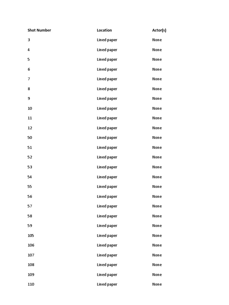 Shooting List PDF Leisure