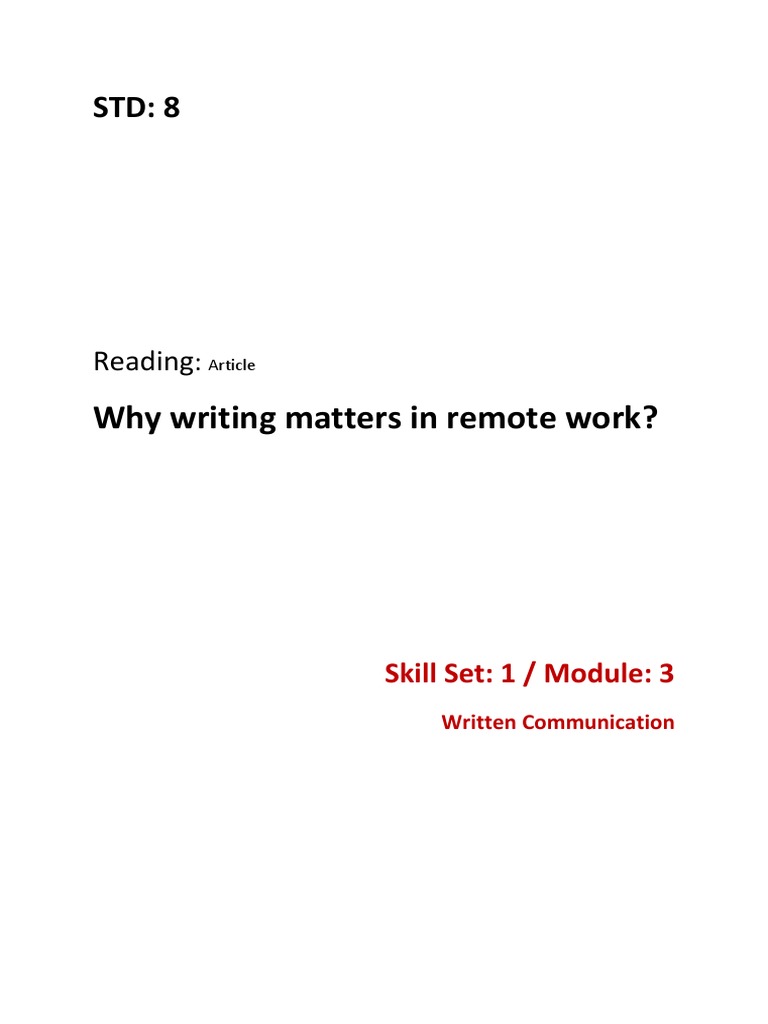 Reading 8.1.3 (Written Communication) | PDF