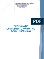 Evidencia de Cumplimiento Normativo Nom-017-Stps-2008