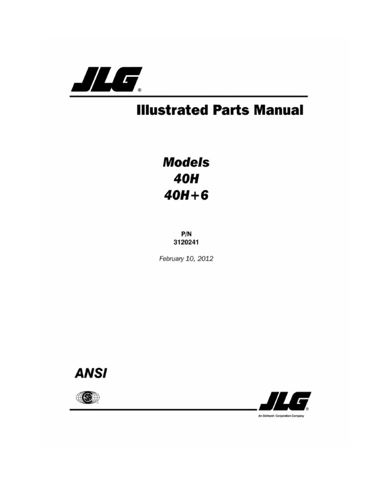 あーる JLG 40h Manual Parts 3120241 02-10-12 ANSI English | PDF