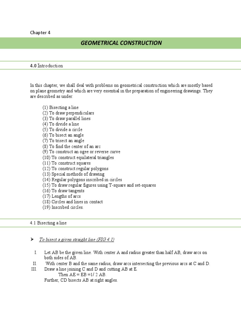 Engineering Drowing Chapter 4 | PDF | Circle | Perpendicular