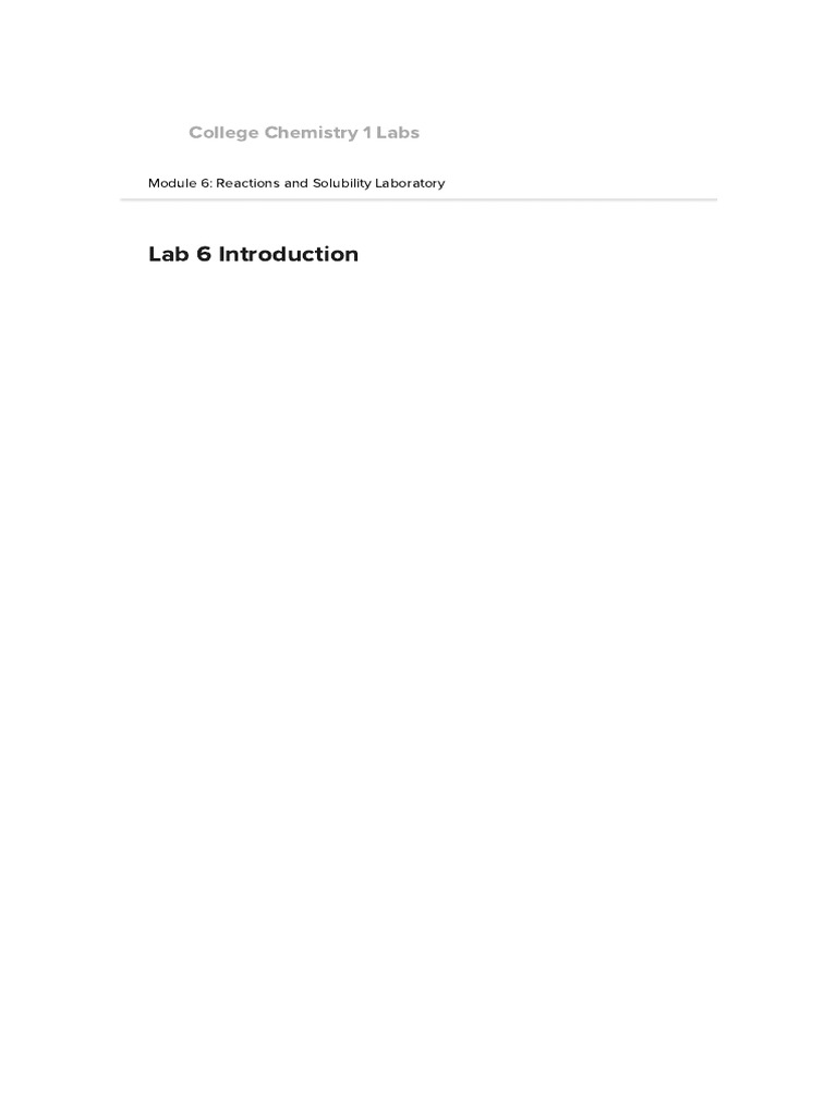 AP Chemistry Lab 6: Reactions Overview | PDF | Chemical Reactions ...