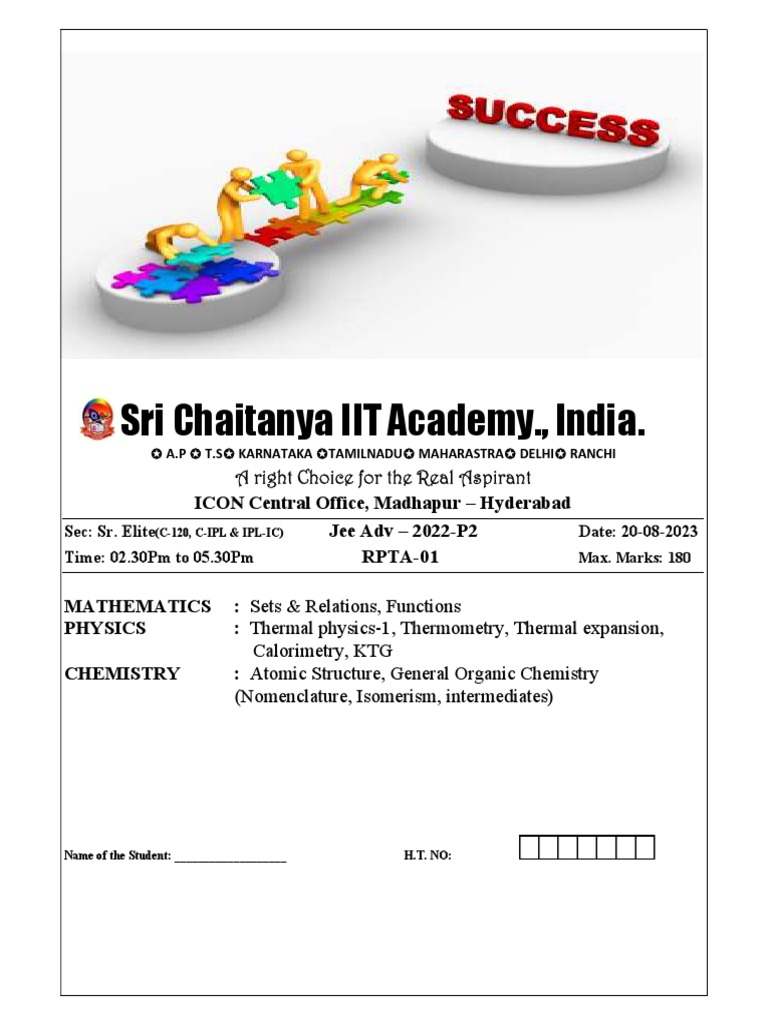JEE Advanced 2022 P2 Model Paper | PDF | Gases | Temperature