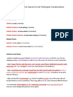 Infinitives, Gerund and Participial Constructions