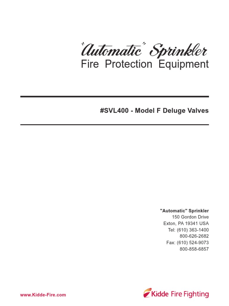 Model F Deluge Valve Overview | PDF | Valve | Fire Sprinkler System