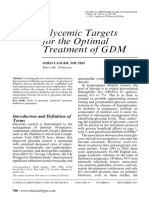 Glycemic Targets For The Optimal Treatment of GDM