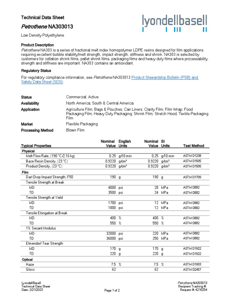 Technical Data Sheet PDF