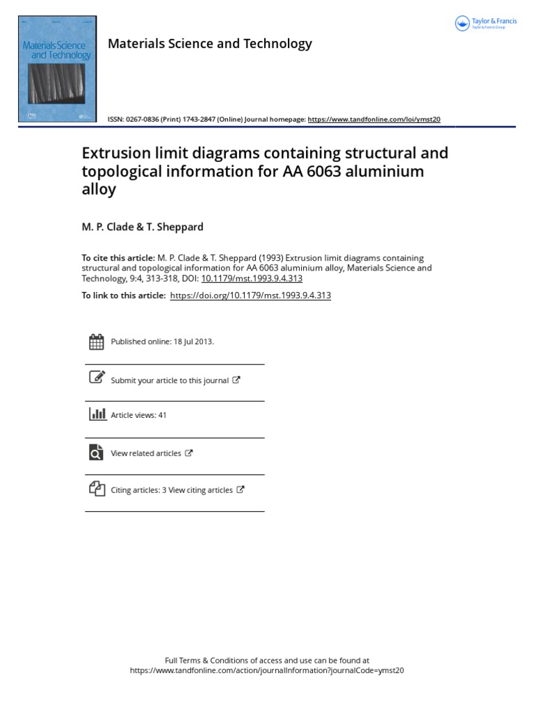 AA 6063 Extrusion Limit Diagrams | PDF