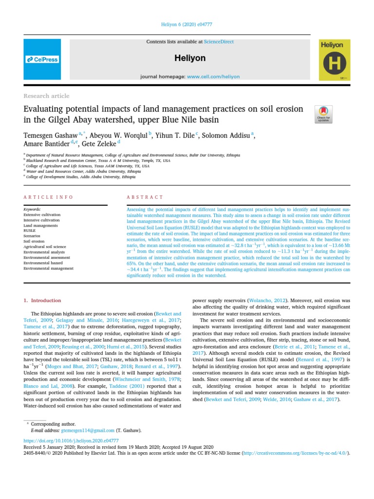 EVALUATING THE IMPACT OF SOIL EROSION ON SOIL QUALITY IN AN visual data 7