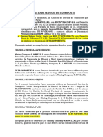 Contrato de Servicio de Transporte