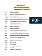 CS101 Abbreviations For Final-Term by Study With BRD