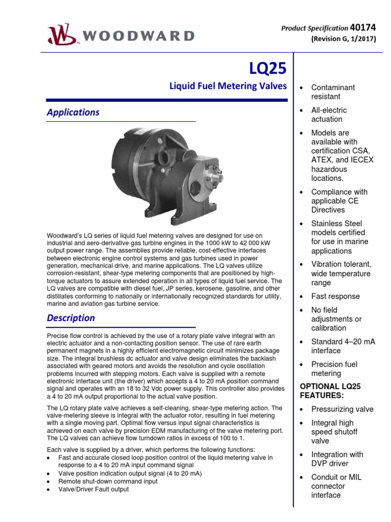 LQ25LIQUIDFUELMETERINGVALVES PDF Valve Electric Motor