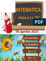 16 Aprilie 2021 Matematica Zu +u Zu - U Consolidare Dezvoltare Clasa 1 B