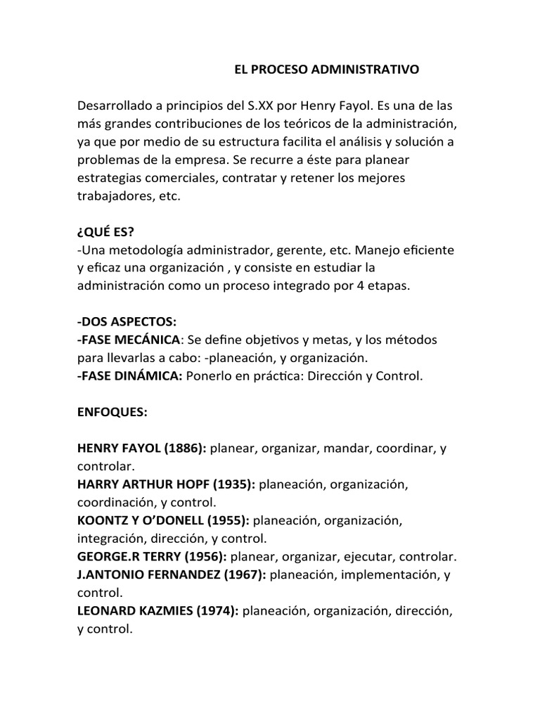 Proceso Administrativo y Planeación | PDF | Planificación