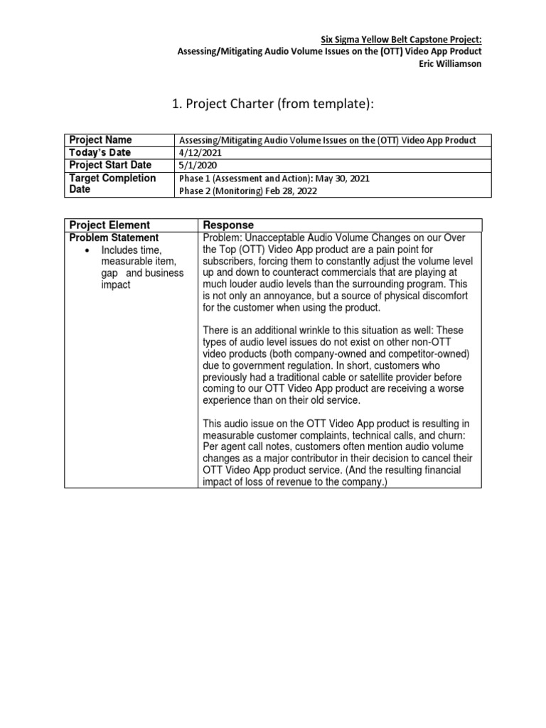 Yellow Belt Capstone Project Eric Williamson PDF