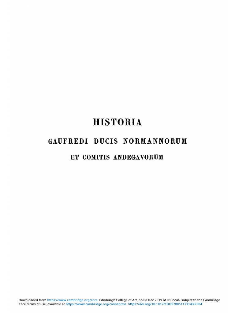 Historia Gaufredi Ducis Normannorum Et Comitis Andegavorum | PDF